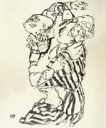 Egon Schiele Aunt and Nephew oil on canvas